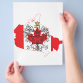 ポーランド カナダ 国旗 地図 チラシ (手)