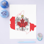 ポーランド カナダ 国旗 地図 チラシ (シングル)