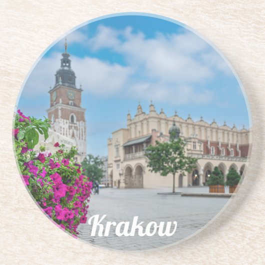 ポーランド・クラクフの広場にある布堂 コースター (正面)