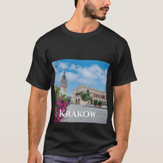 ポーランド・クラクフの広場にある布堂 Tシャツ (正面)