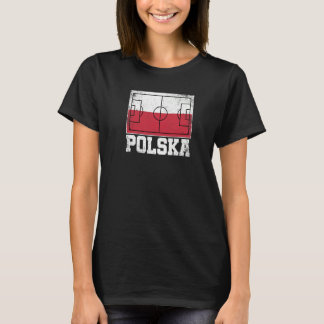 ポーランド サッカー フィールド 国旗 ポーランド ポーランドのプライド Tシャツ