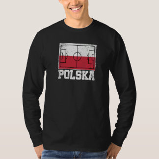 ポーランド サッカー フィールド 国旗 ポーランド ポーランド人 プライド Tシャツ