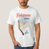 ポーランド ザコパネ スキーポスター Tシャツ (正面)