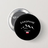 ポーランド ザコパネ リゾート タトラ山脈 スキー 缶バッジ (正面&裏面)