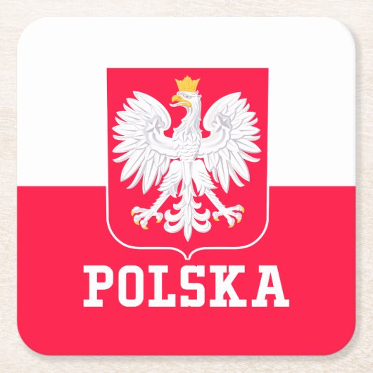 ポーランド スクエアペーパーコースター (正面)