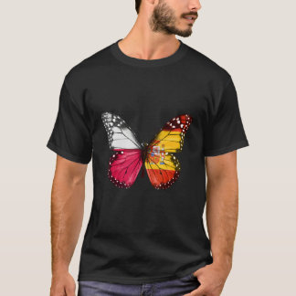 ポーランド スペイン 国旗 バタフライ Tシャツ