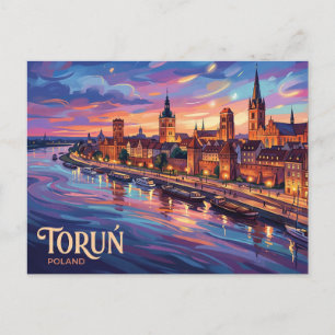 ポーランド トルンの中世の町 ポストカード