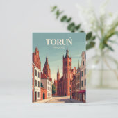 ポーランド トルンの中世の町 ポストカード (スタンド正面)