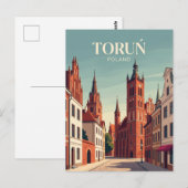 ポーランド トルンの中世の町 ポストカード (正面/裏面)