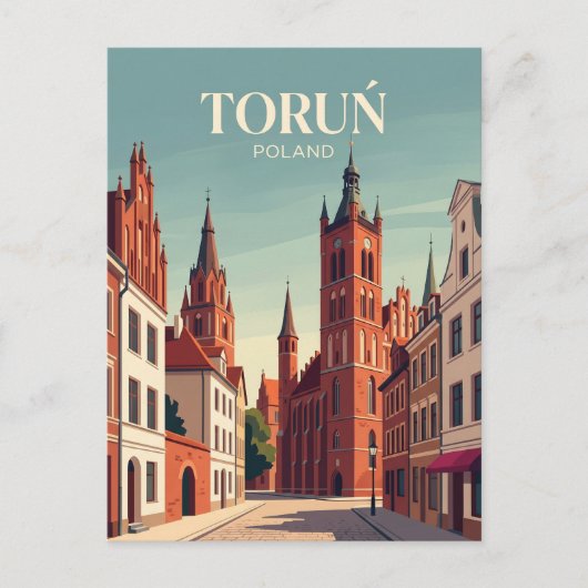 ポーランド トルンの中世の町 ポストカード (正面)