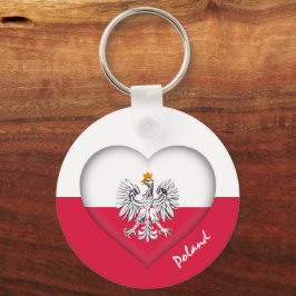 ポーランド&ハートポーランド国旗ファッション/スポーツ キーホルダー