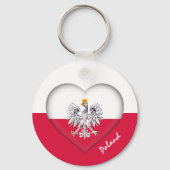 ポーランド&ハートポーランド国旗ファッション/スポーツ キーホルダー (裏面)