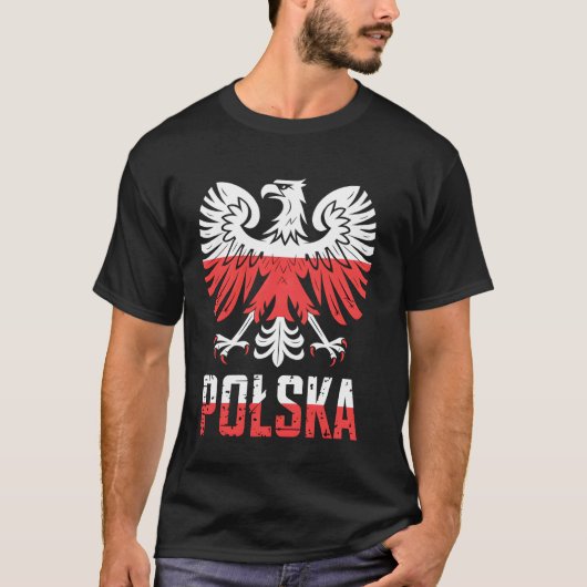 ポーランド ポルスカ 国旗 ワシ Tシャツ (正面)