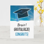 ポーランド、ポーランド卒業カードおめでとう カード (黄色い花)