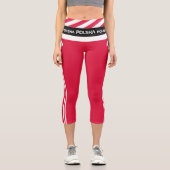 ポーランド&ポーランド国旗ファッション、フィットネス、スポーツ カプリレギンス (正面)