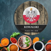 ポーランド&ポーランド国旗素朴の木材/家族 ペーパープレート