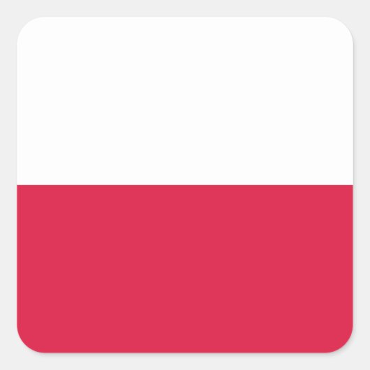 ポーランド（ポーランド）国旗 スクエアシール (正面)