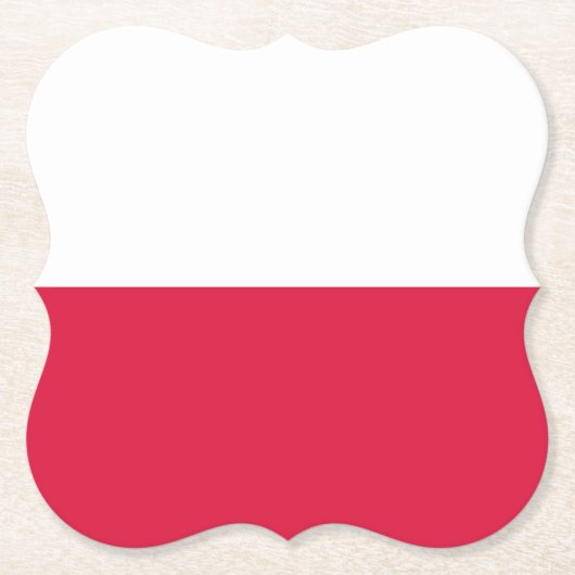 ポーランド（ポーランド）国旗 ペーパーコースター (正面)