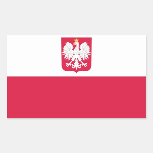 ポーランド/ポール/ポーランド国旗 長方形シール (正面)