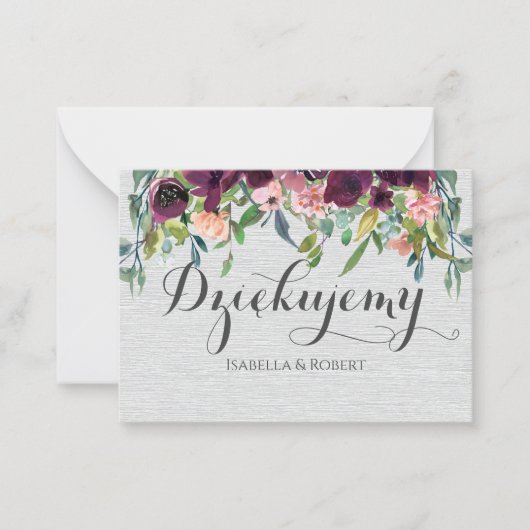 ポーランドDzikujutmanyポーランドęで感謝してい感謝 ノートカード (正面)