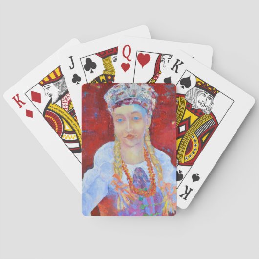 ポーランドLowiczドレスプライド旗の色は赤い白 トランプ (裏面)