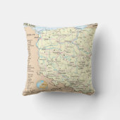 ポーランドMoJoの装飾用クッション20"の地図x 20" クッション (裏面)