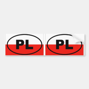 ポーランドPLヨーロッパ楕円 バンパーステッカー