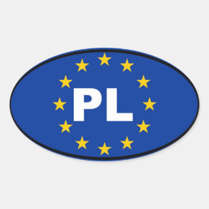 ポーランドPL欧州連合 楕円形シール
