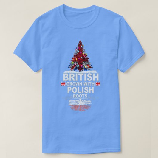 ポーランドWi用のポーランドルーツギフトで育った英国 Tシャツ (デザイン正面)