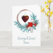 ポーランパーソナライズされたドクリスマスカード カード (黄色い花)