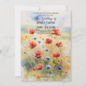 ポーラン素朴ド結婚式招待状（水彩） 招待状 (正面)