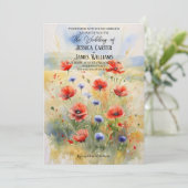 ポーラン素朴ド結婚式招待状（水彩） 招待状 (スタンド正面)