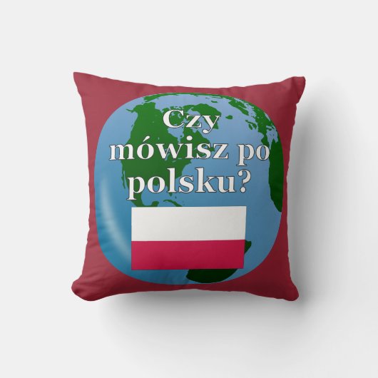ポーラン話ドは?ポーランド語。国旗とグローブ クッション (正面)