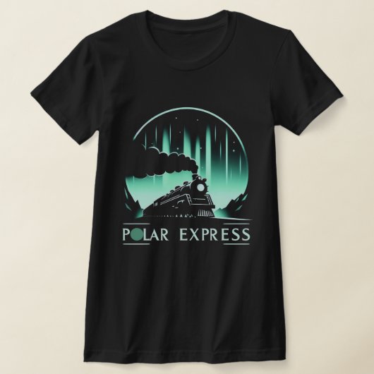 ポーラーエクスプレス電車デザイン レディース Tシャツ (レイダウン)