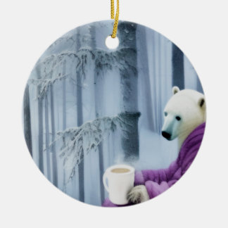 ポーラークマ飲みコーヒー セラミックオーナメント
