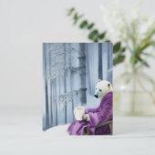 ポーラークマ飲みコーヒー ポストカード (スタンド正面)