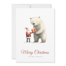 ポーラーベアとサンタクリスマスグリーティング