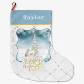 ポーラーベアとペンギンクリスマスストッキング ラージクリスマスストッキング (正面)