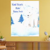 ポーラーベアと子どものアート Arctic Wildlife キャンバスプリント (インサイチュ (リビング))