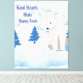 ポーラーベアと子どもの北極の野生動物 キャンバスプリント (インサイチュ (ウッドフロア))