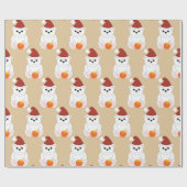 ポーラーベアのクリスマスオーナメントのパターン ラッピングペーパー (フラット)