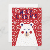 ポーラーベアのクリスマスカード シーズンカード (正面/裏面)