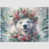 ポーラーベアのクリスマスクラフト用デコパージュ 薄葉紙 (正面)