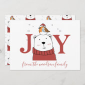 ポーラーベアのクリスマスグリーティングカード (正面/裏面)