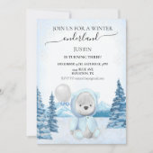 ポーラーベアのクリスマス ファーストバースデー ウィンター 招待状 (正面)