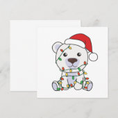 ポーラーベアのクリスマス　冬の動物　ホッキョクグマ 招待状 (正面/裏面)