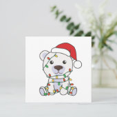 ポーラーベアのクリスマス　冬の動物　ホッキョクグマ 招待状 (スタンド正面)