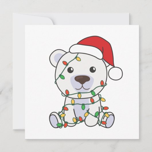 ポーラーベアのクリスマス　冬の動物　ホッキョクグマ 招待状 (正面)