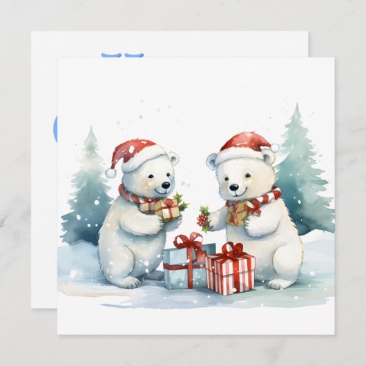 ポーラーベアのグリーティングカード シーズンカード (正面/裏面)