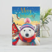 ポーラーベアのサンタ帽とマフラー シーズンカード (スタンド正面)